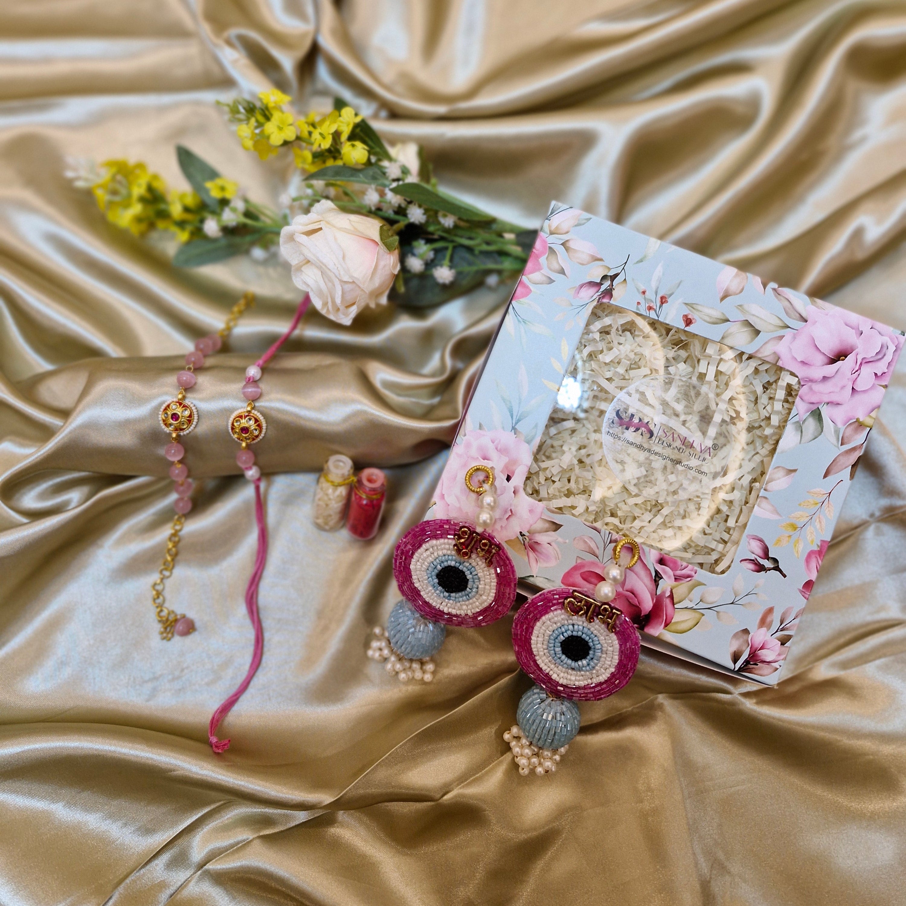 Designer Bhaiya Bhabhi Rakhi Set