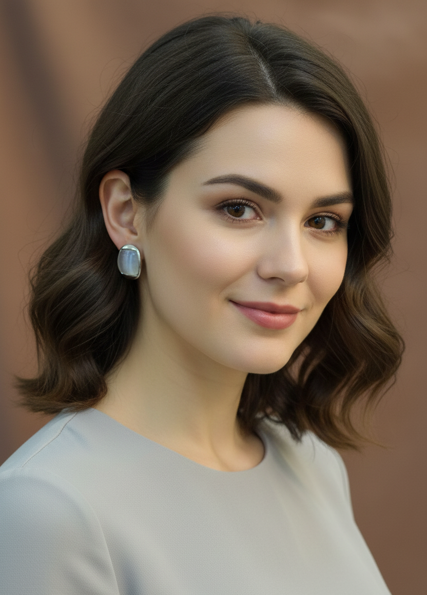 Serene Moon-Mist Studs | Anti-Tarnish Sterling Silver & Iridescent Moonstone Earrings