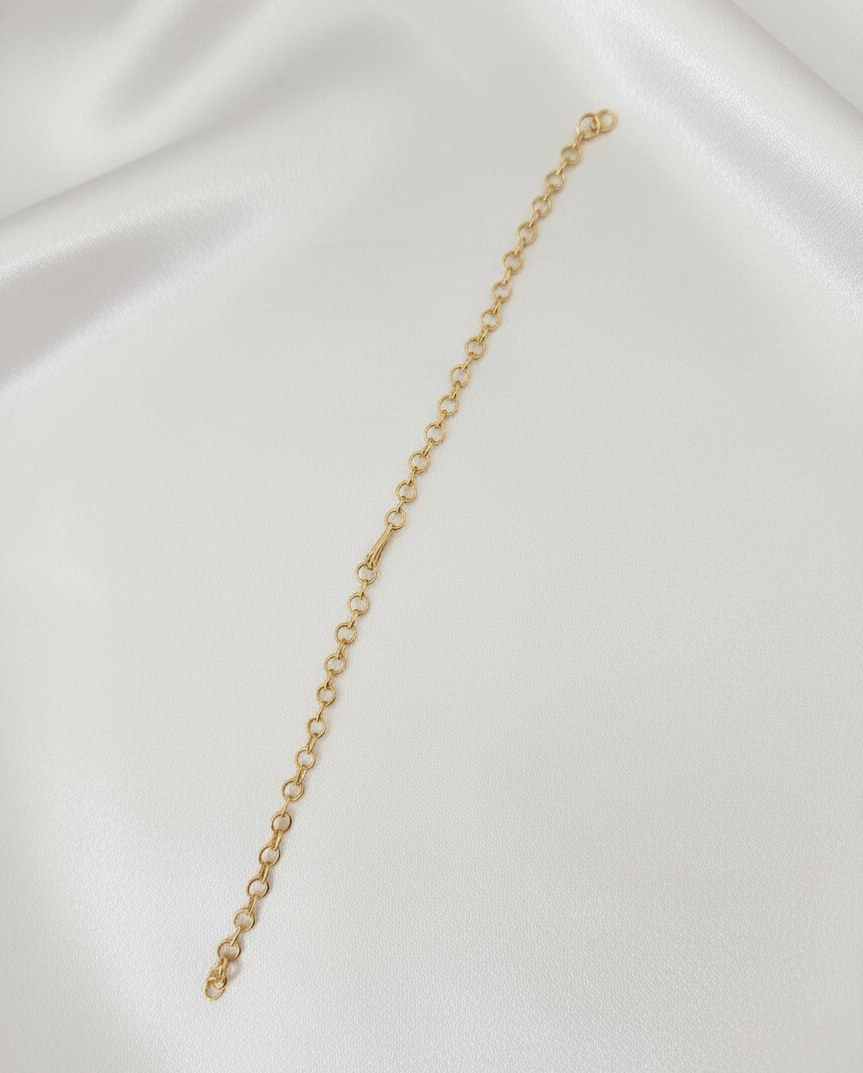 Elegant Gold-Finish Necklace Extender & Back Chain