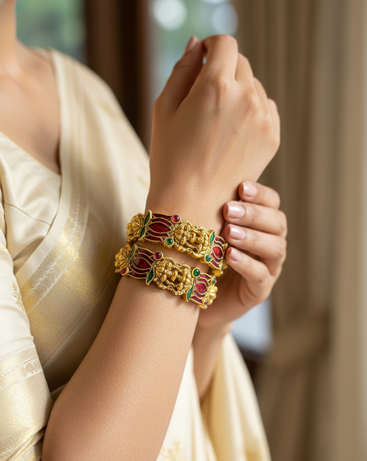 Antique Lakshmi Lotus Bangles