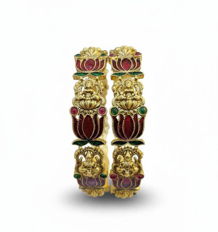 Antique Lakshmi Lotus Bangles