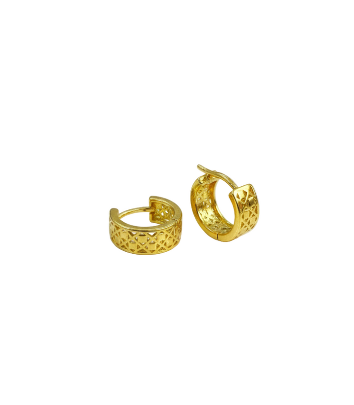 Regal Gold-Polished Traditional Indian Stud Earrings