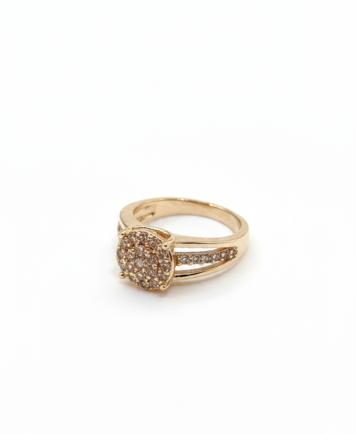 Royal Blossom Diamond-Cut Gold-Plated Ring