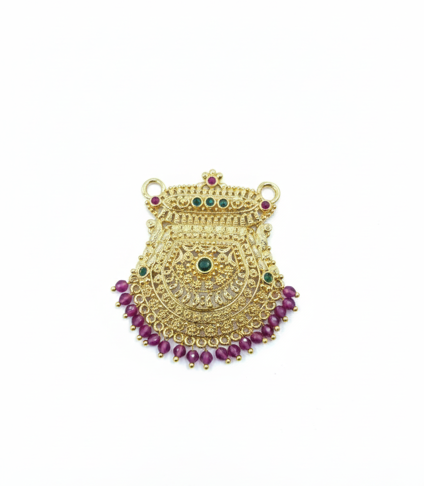 Traditional Kundan-Style Pendant | 6-Month Polish Warranty
