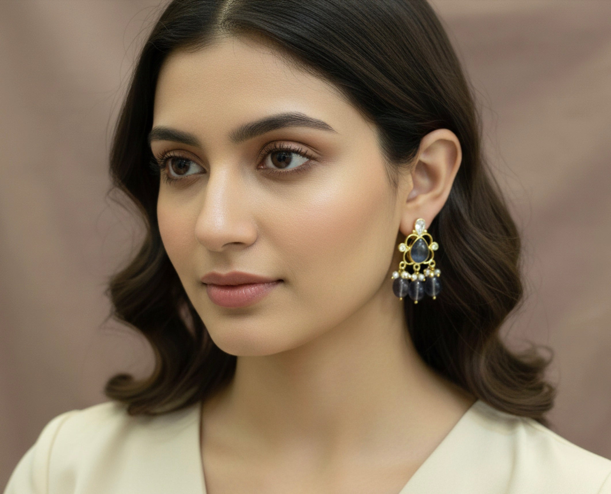 Heritage Emerald & Pearl Polki Drop Earrings