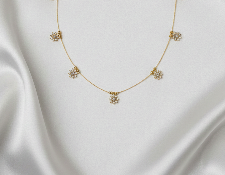 Floating Flora Invisible Necklace (5-Charm Edition)