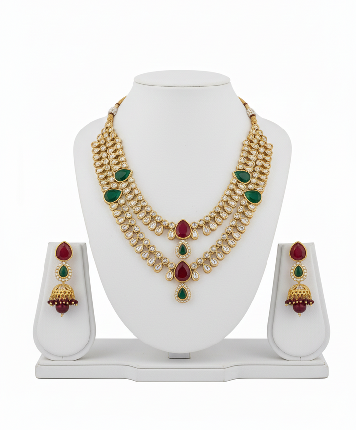 Regal Antique Kundan 2-Layer Necklace Set