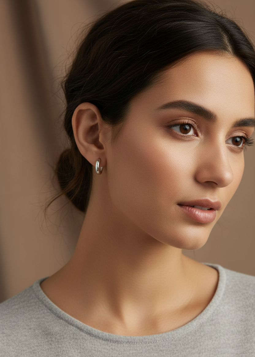 EverLustre Anti-Tarnish Silver Hoops – Waterproof & Hypoallergenic High-Shine Earrings