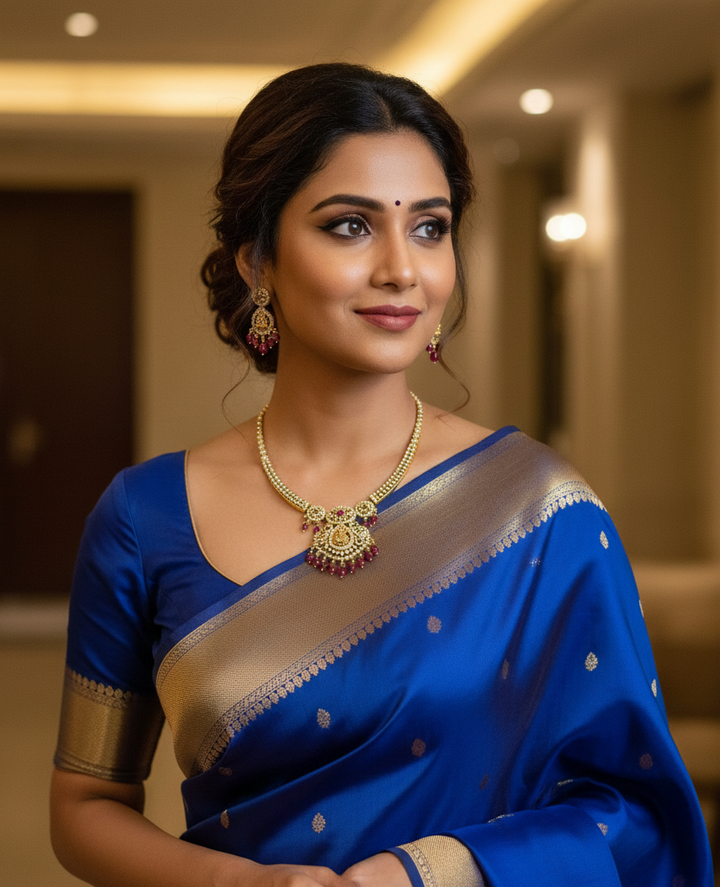 Exquisite Ruby & Gold-Toned Temple Set